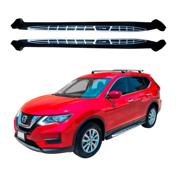 Estribos fijos planos Ni X-trail 2016+ con logo