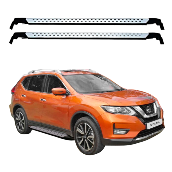 Estribos fijos planos Ni X-trail 2016+ sin logo